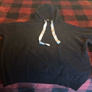 Aqua cashmere smiley hoodie